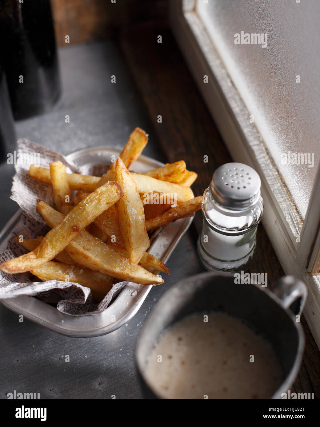 Puces et coupés à la main à sel Banque D'Images