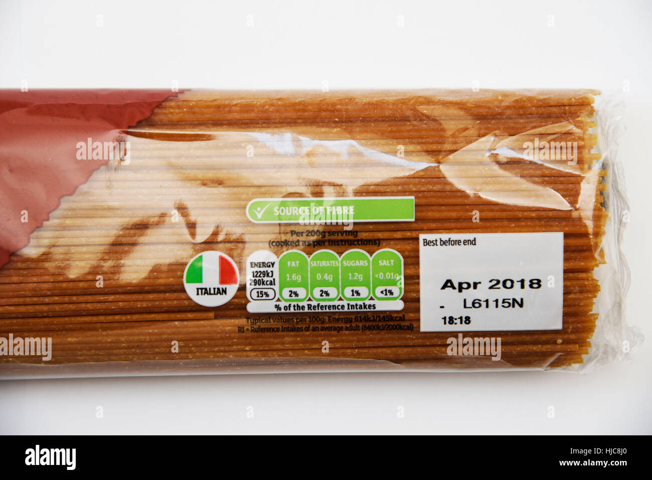 Sainsbury's 500g spaghetti complet Banque D'Images