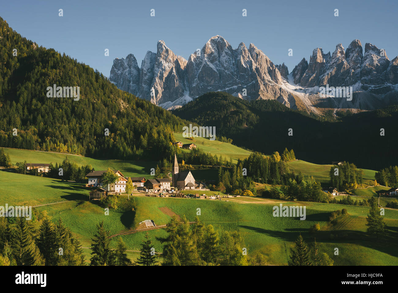 Santa Maddalena, Cols Alpins, Val di Funes (Funes Valley), le Tyrol du Sud, Italie Banque D'Images