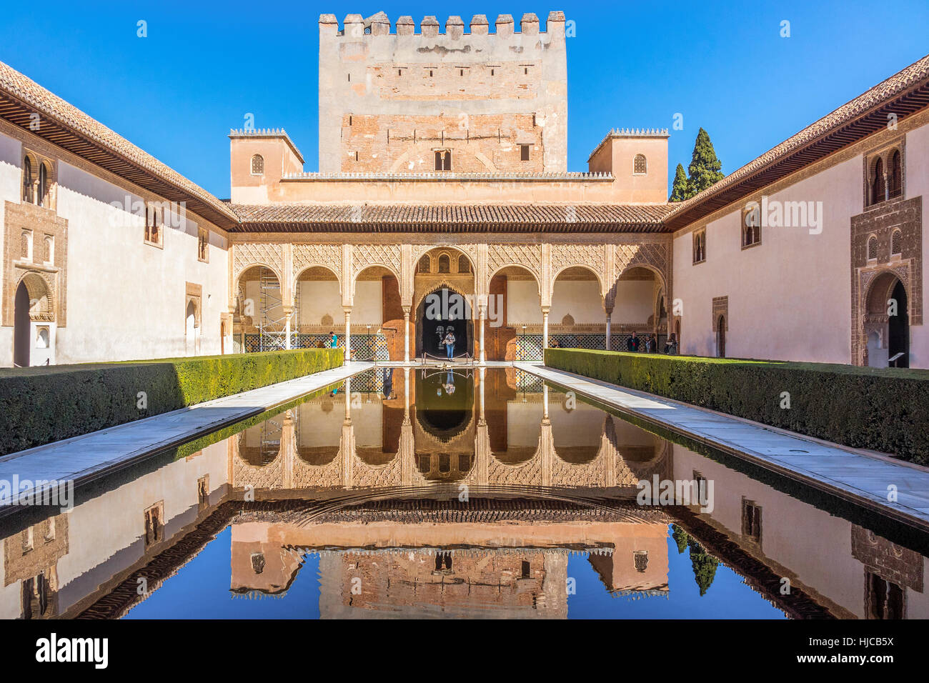 La Cour des Myrtes de l'Alhambra Grenade Espagne Banque D'Images