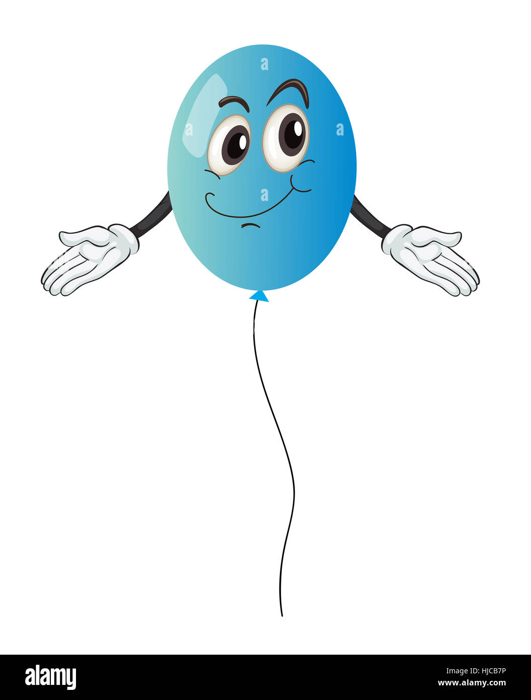 Illustration détaillée d'un ballon bleu sur fond blanc Photo Stock - Alamy