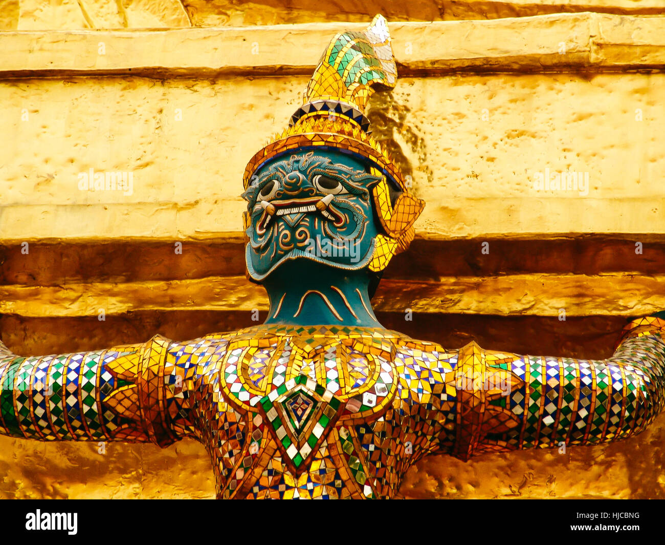 Divinité gardienne sur les murs des palais des rois, Bangkok, Thaïlande Banque D'Images