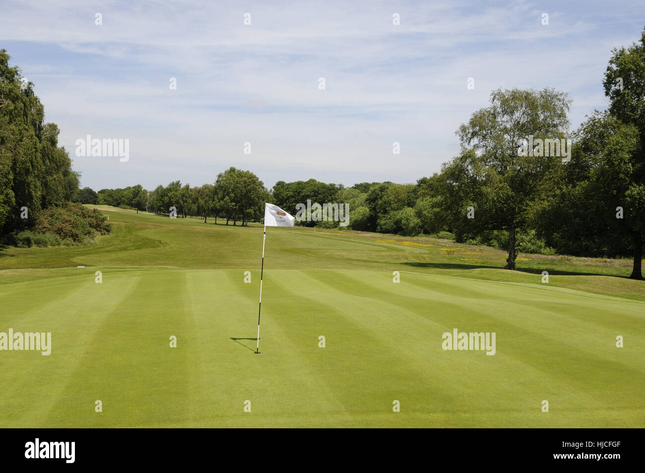 Voir retour sur 18ème Green à l'allée, le Club de golf de Canterbury, Canterbury Kent England Banque D'Images