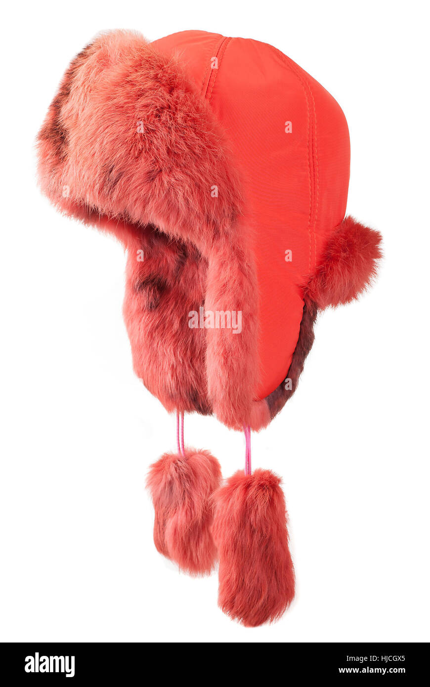 Fur Hat isolated on White Banque D'Images