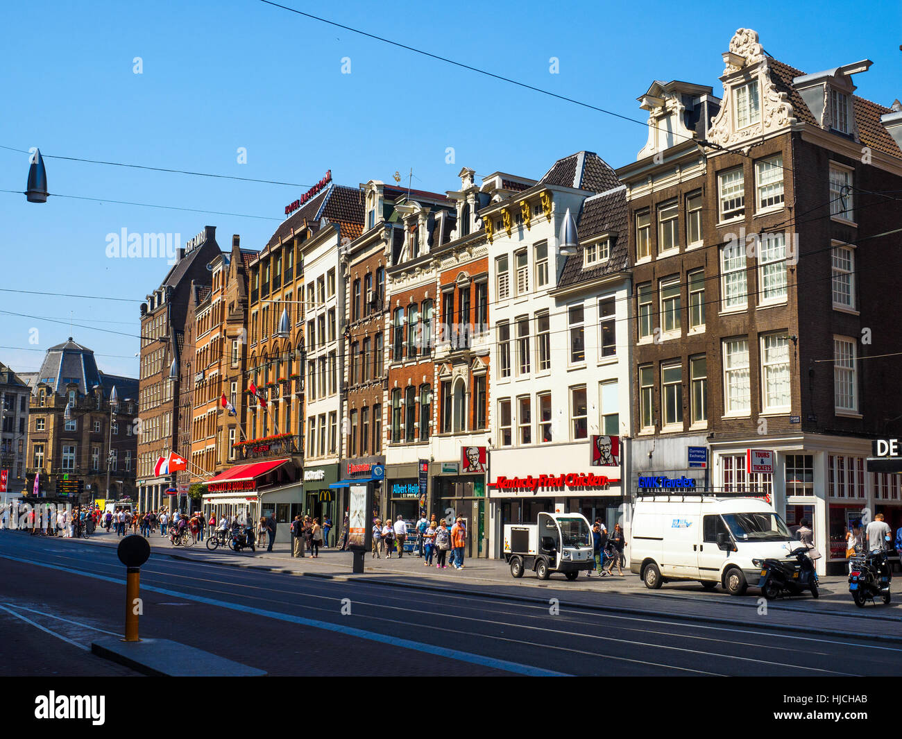 Rue Damrak - Amsterdam, Pays-Bas Banque D'Images