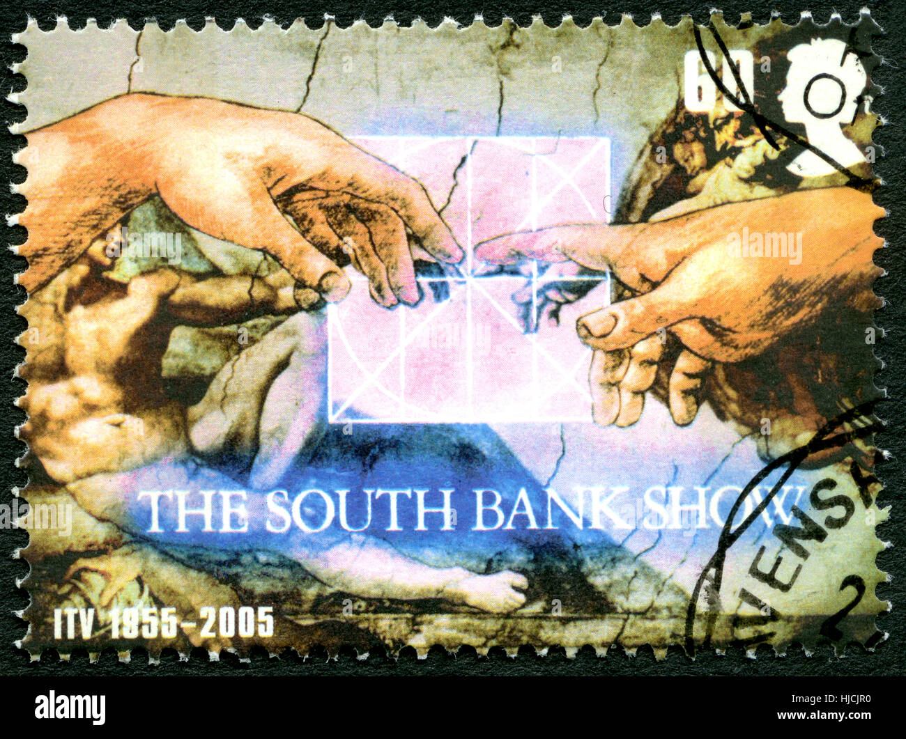 Grande-bretagne - circa 2005 : un timbre-poste utilisé à partir du Royaume-Uni, la célébration de la South Bank Show programme de télévision puis diffusé sur la chaîne ITV, cria Banque D'Images