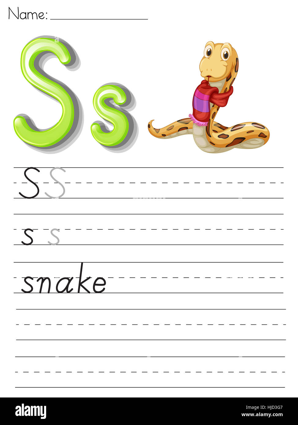 Écrire, écrit, écrit, écrit, de l'éducation, de la couleur, des animaux, des reptiles, des lignes, Banque D'Images