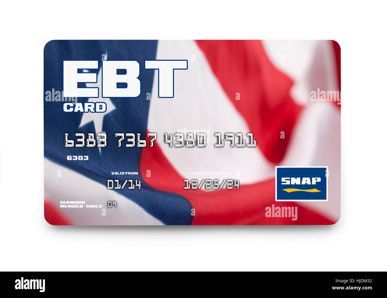 Carte enfichable EBT Gouvernement isolé sur fond blanc. Banque D'Images