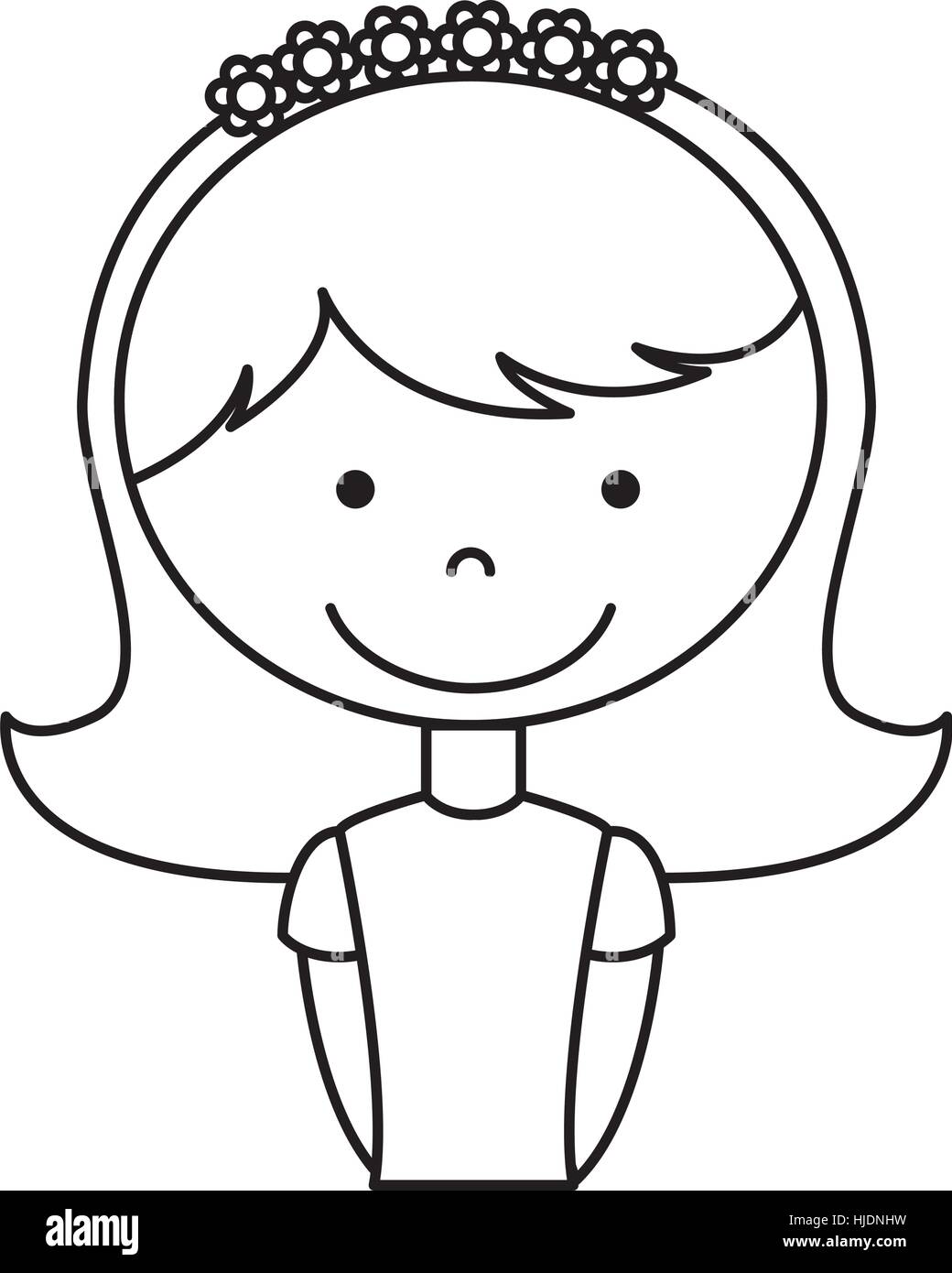 Première communion girl character design illustration vectorielle Illustration de Vecteur