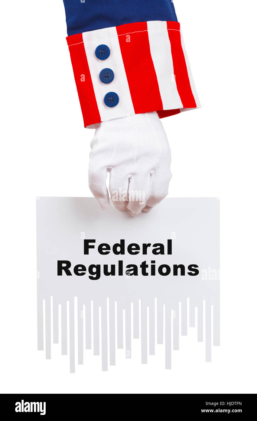 Règlements fédéraux râpé président isolé sur blanc. Banque D'Images