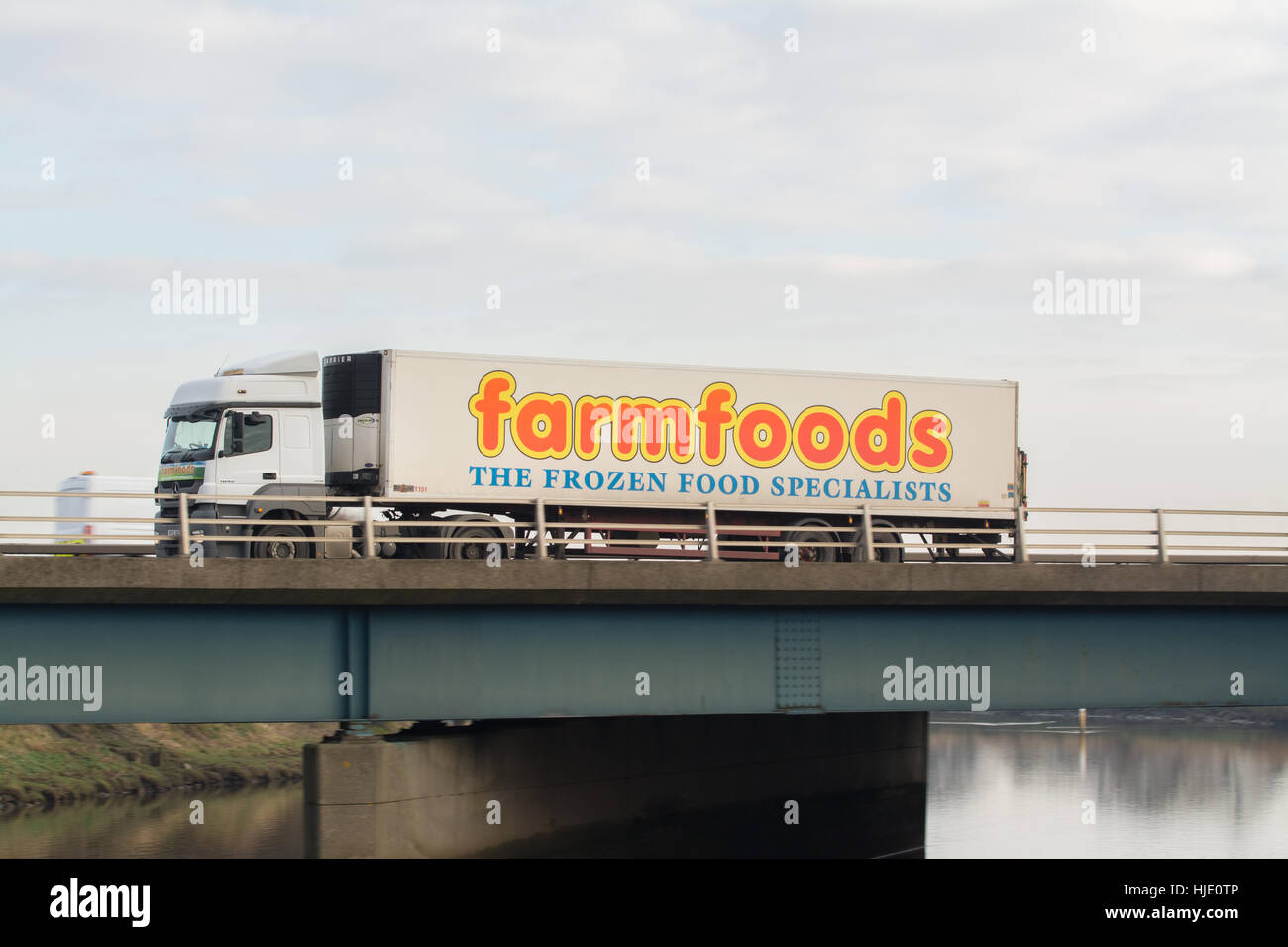 Camion de livraison Farmfoods en Ecosse, Royaume-Uni Banque D'Images