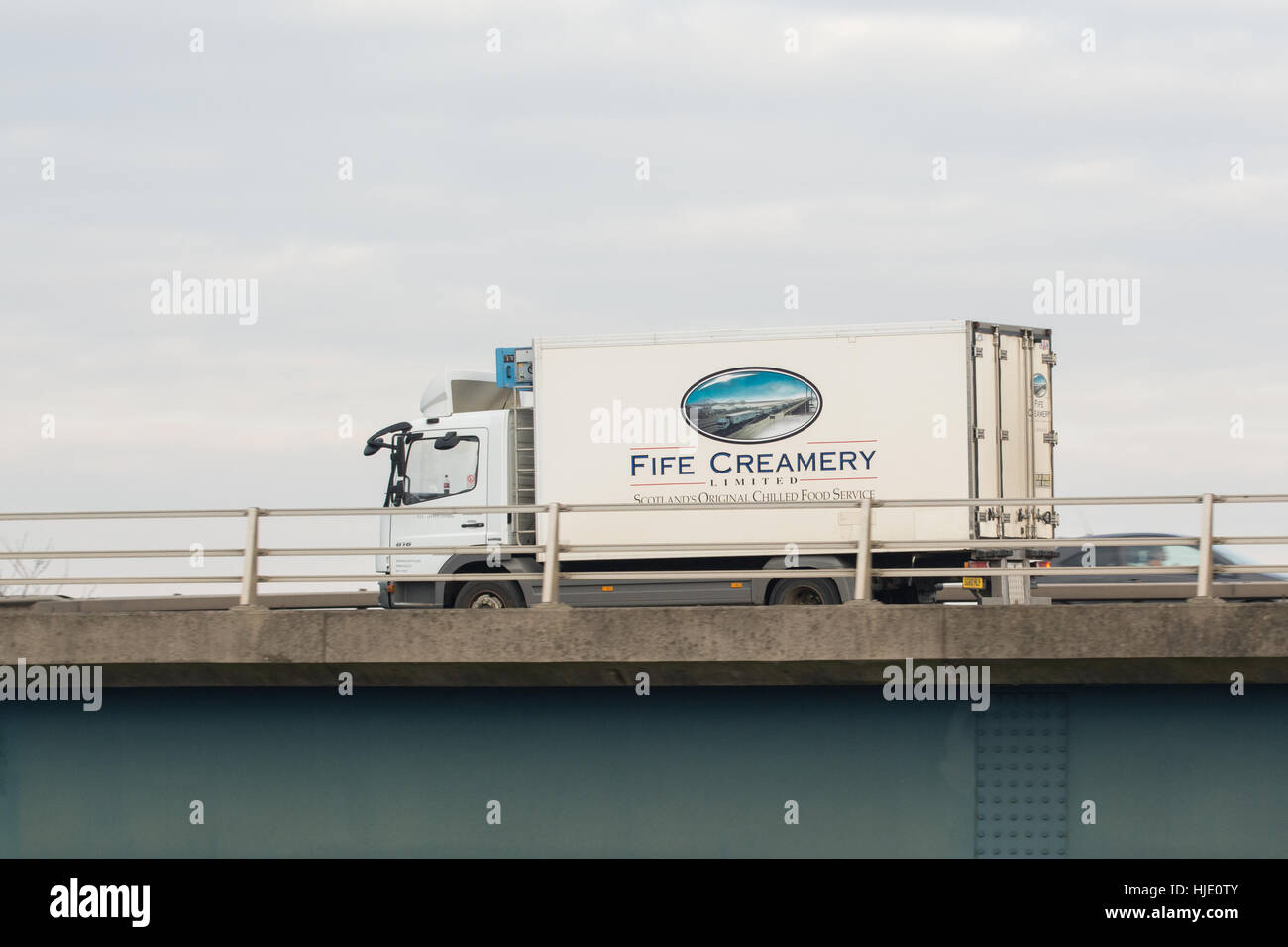 Camion de livraison Creamery Fife - Écosse, Royaume-Uni Banque D'Images