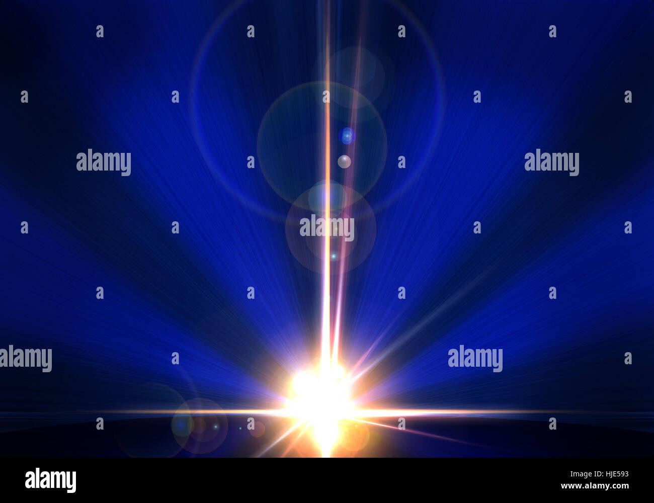 Lumières et des faisceaux de lever de soleil au-dessus de la planète Banque D'Images