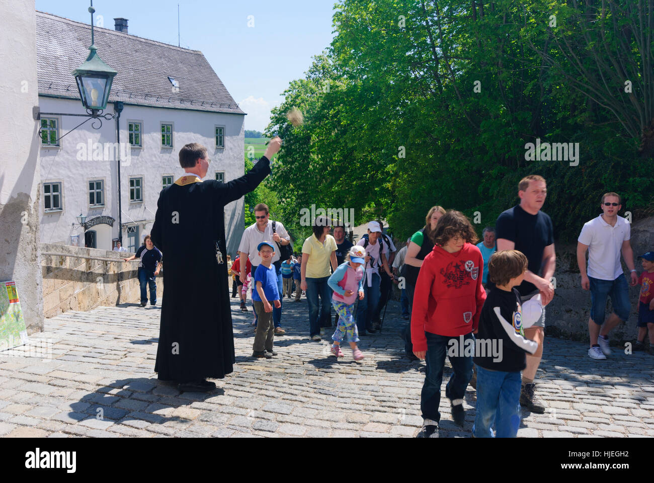 Andechs : Monastère Andechs ; église ; pèlerinage sur l'arrivée à l'église, Oberbayern, Upper Bavaria, Bayern, Bavière, Allemagne Banque D'Images