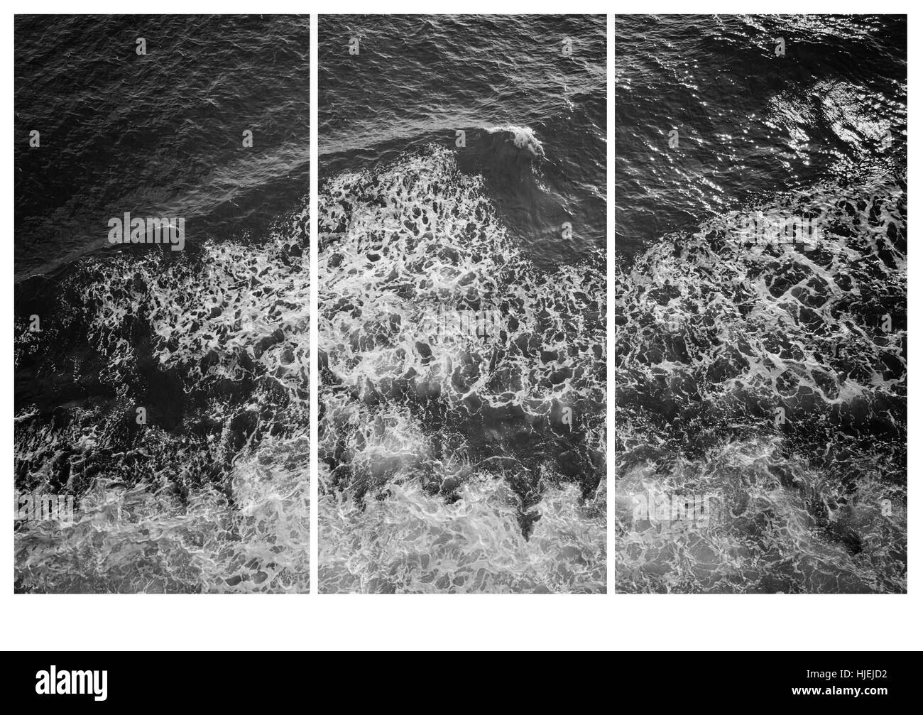 L'eau de l'océan Résumé Contexte - collage à partir de trois images verticales Banque D'Images