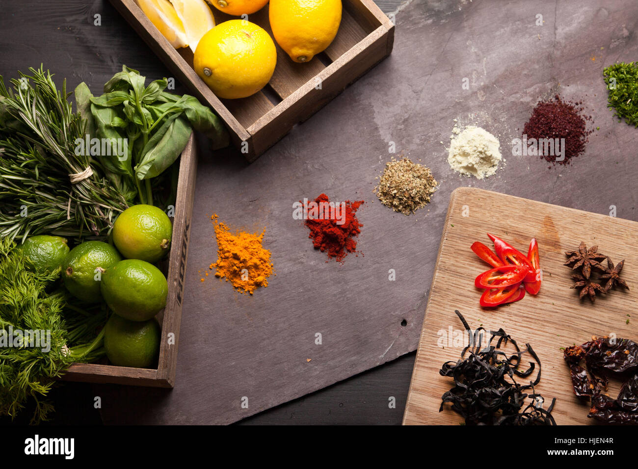 Fruits et épices Banque D'Images