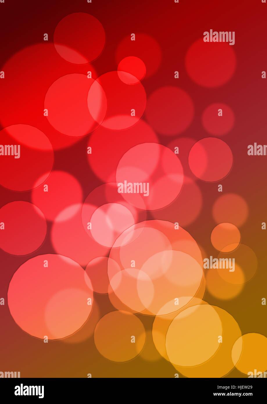 Un fond jaune et rouge avec des cercles brillants Banque D'Images