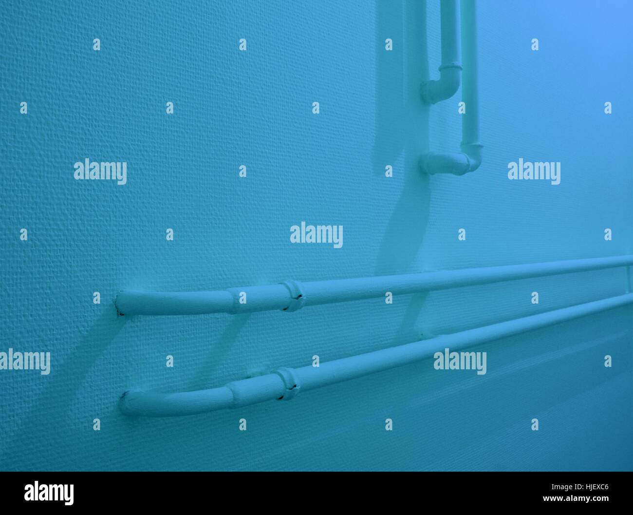 Blue, intérieur, mur, chaude, chauffage, système, tubes, accueil, bleu, intérieur, mur, Banque D'Images