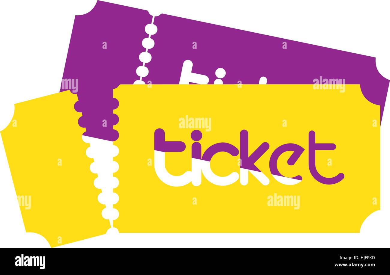 Ticket avec Logo Design Concept. 8 EPS en charge Illustration de Vecteur