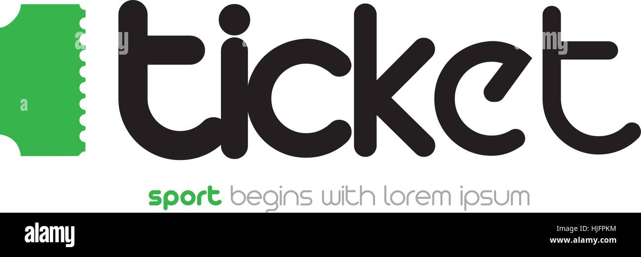 Ticket avec Logo Design Concept. 8 EPS en charge Illustration de Vecteur