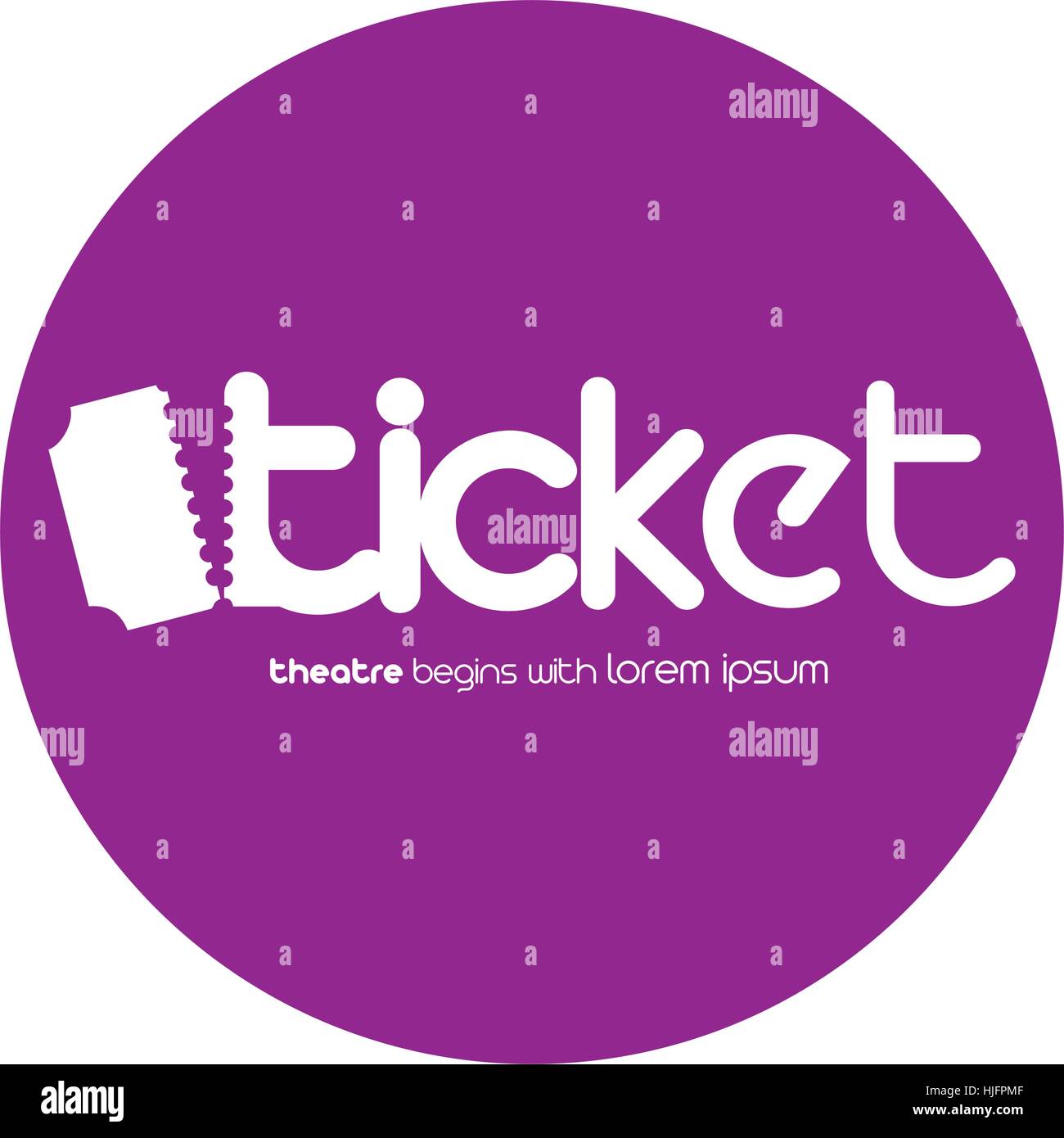 Ticket avec Logo Design Concept. 8 EPS en charge Illustration de Vecteur