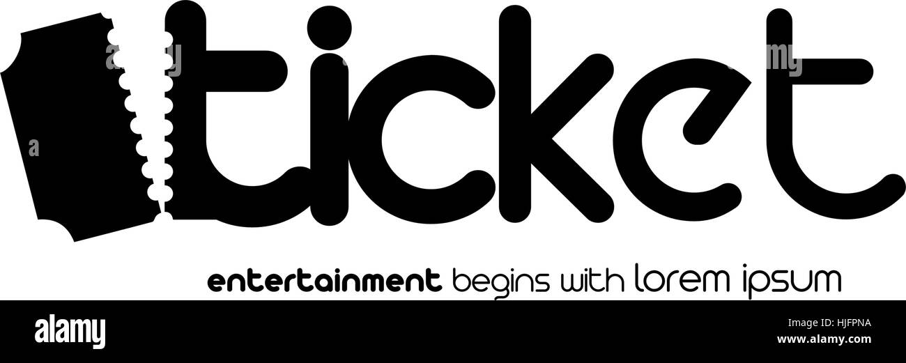 Ticket avec Logo Design Concept. 8 EPS en charge Illustration de Vecteur