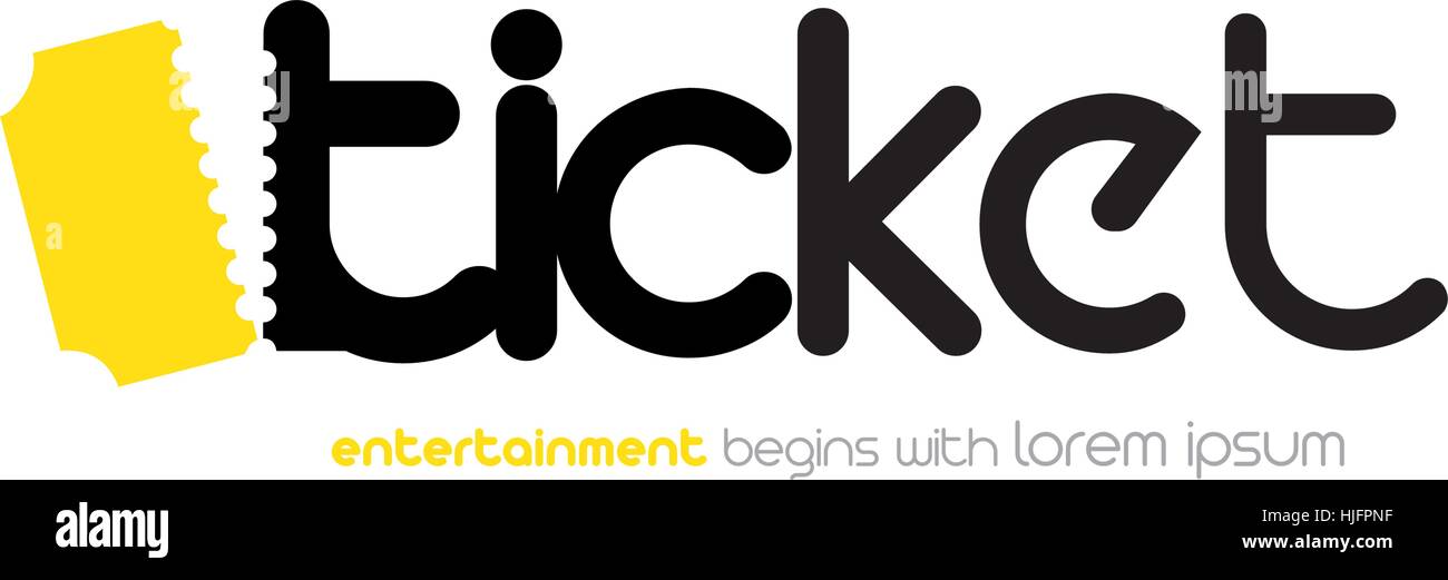 Ticket avec Logo Design Concept. 8 EPS en charge Illustration de Vecteur