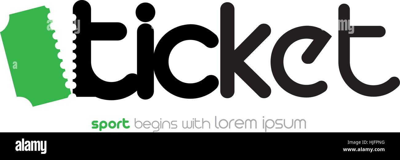 Ticket avec Logo Design Concept. 8 EPS en charge Illustration de Vecteur