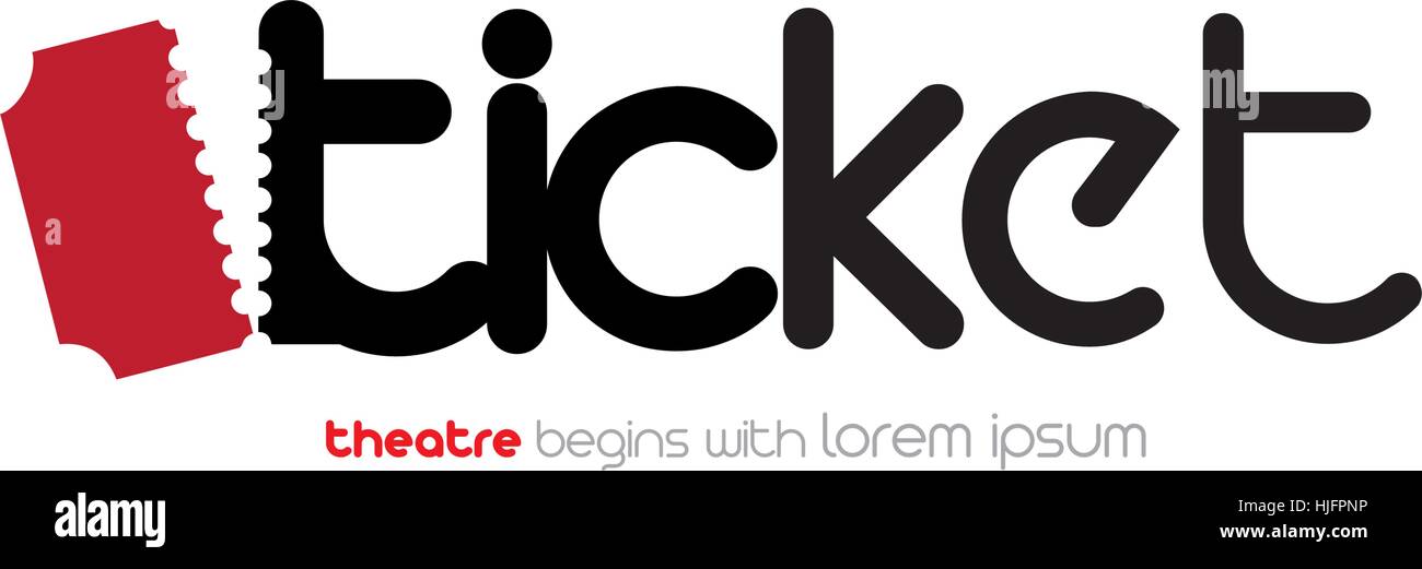 Ticket avec Logo Design Concept. 8 EPS en charge Illustration de Vecteur