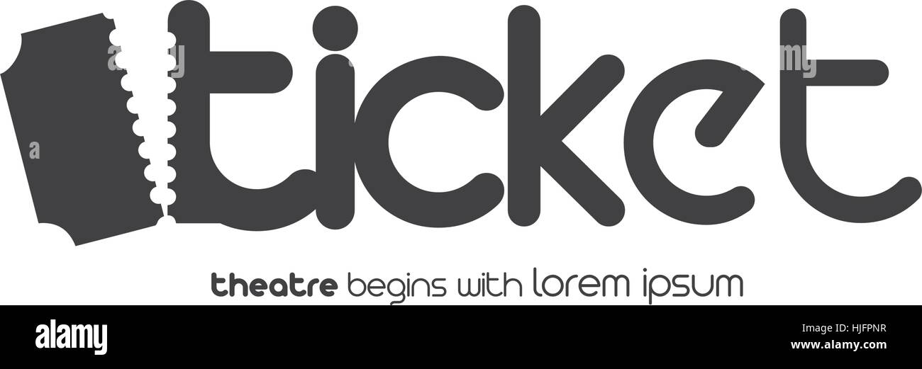 Ticket avec Logo Design Concept. 8 EPS en charge Illustration de Vecteur