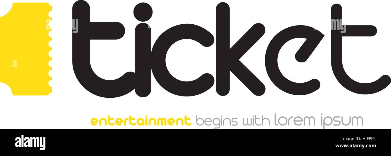 Ticket avec Logo Design Concept. 8 EPS en charge Illustration de Vecteur