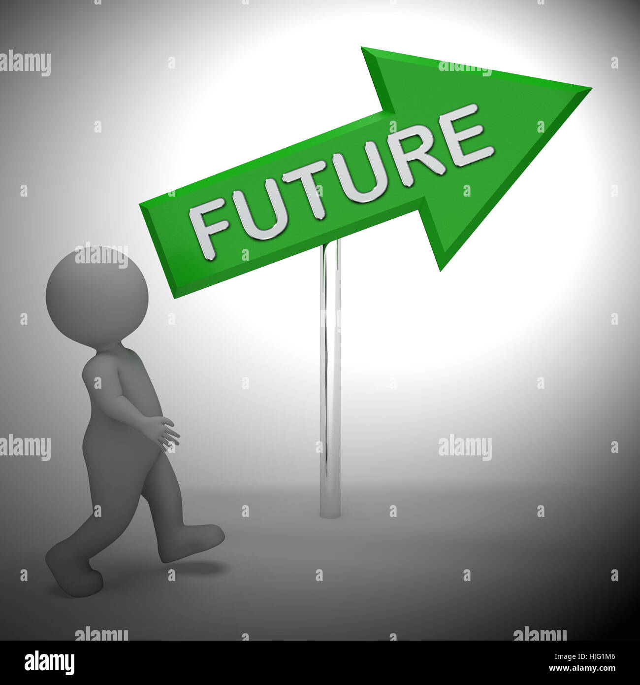 Symbole de flèche vers l'avenir la prévision montre le rendu 3D Vision Banque D'Images