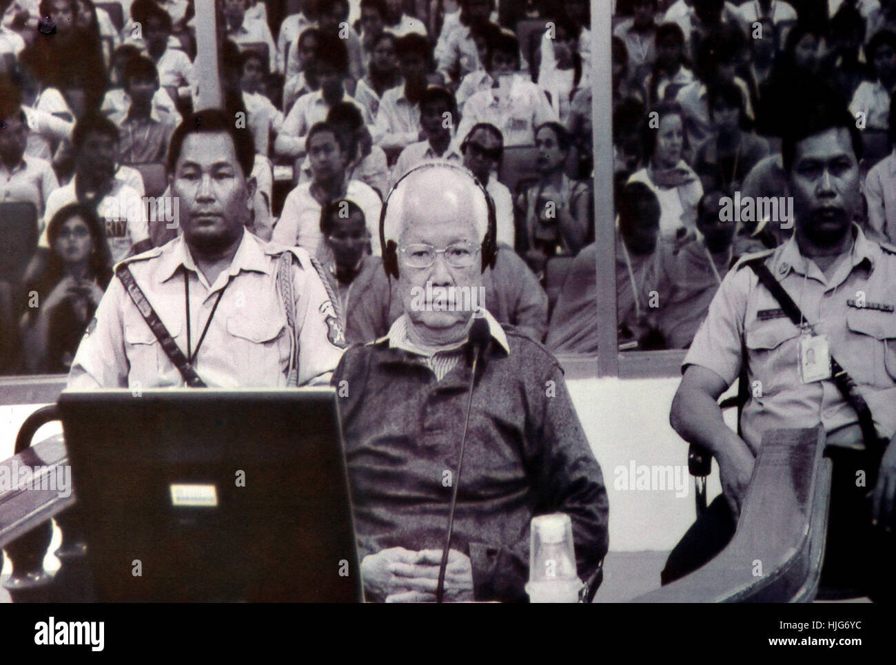Khiev Samphan ( ex chef de l'Etat ) Site Memorial The Killing Fields - Musée de Choeung Ek Cambodge ( fosse commune des victimes de Pol Pot - régime Khmer Rouge1975 - Banque D'Images