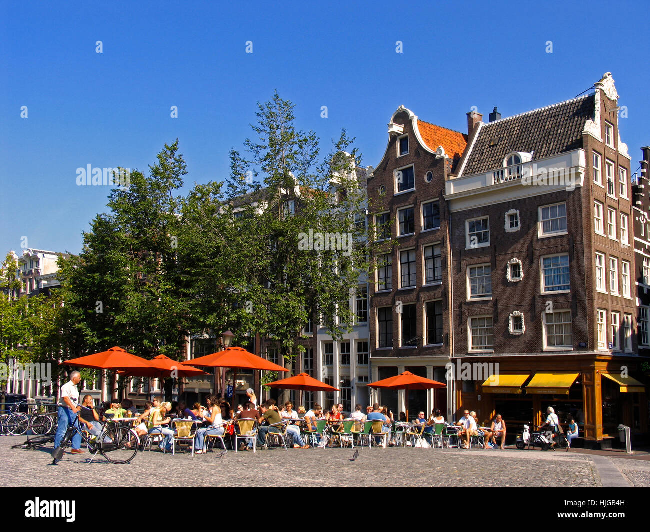 Cafe au centre d'Amsterdam, Hollande, Pays-Bas Banque D'Images