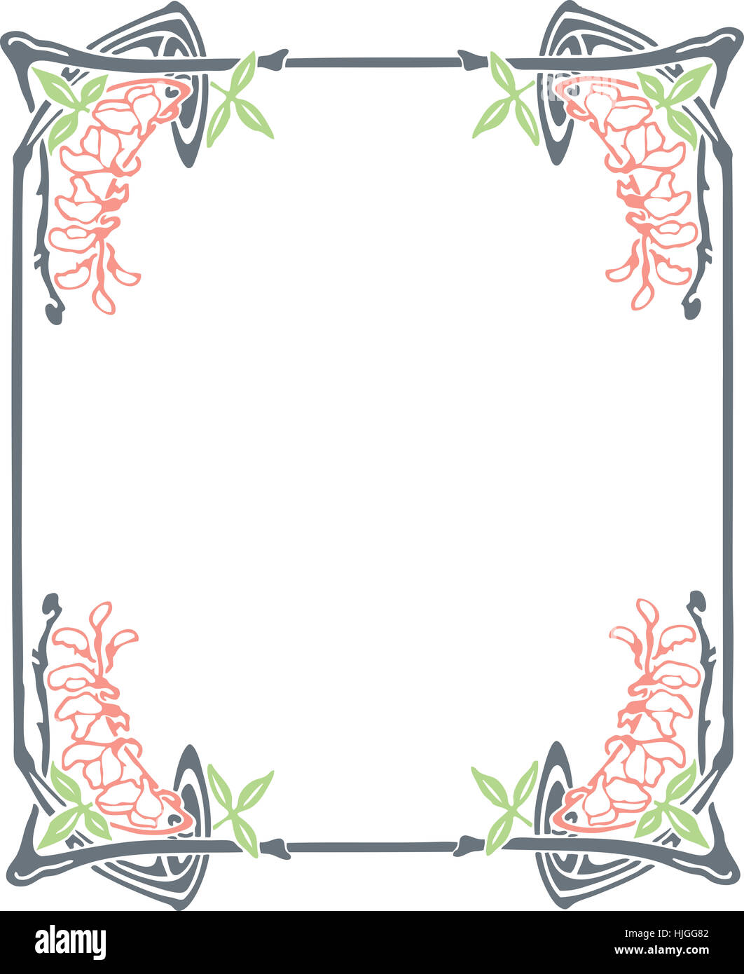 Vintage Rétro Déco Cadre Frontière Cadre Floral Leaf Lart