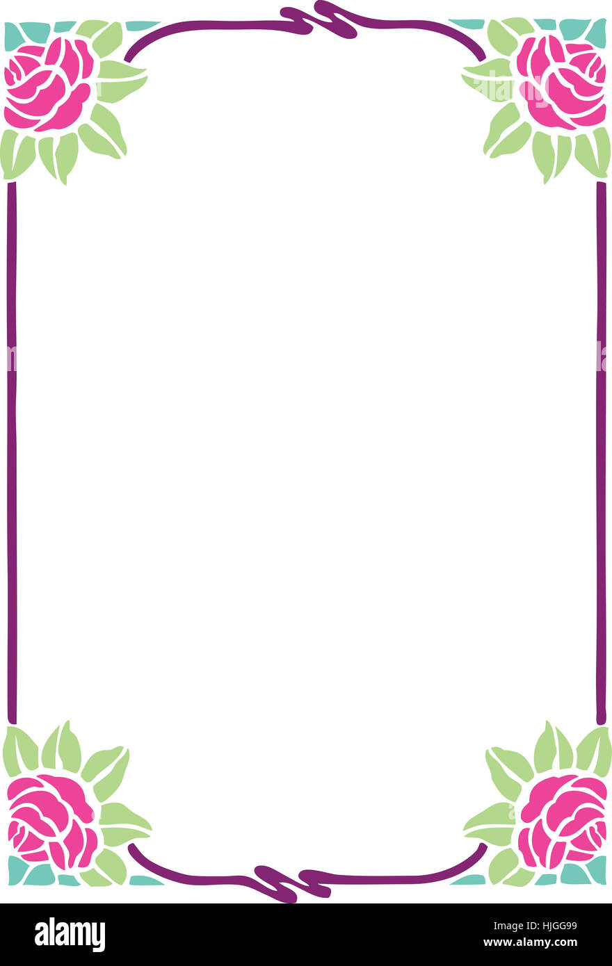 Vintage Rétro Déco Cadre Frontière Cadre Floral Leaf Lart