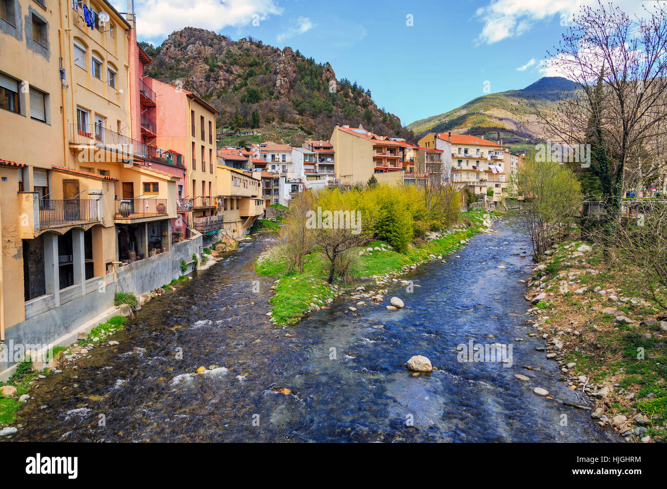Arbre, flux, Espagne, rivières, Union européenne, paysage, paysage, campagne, nature, Banque D'Images