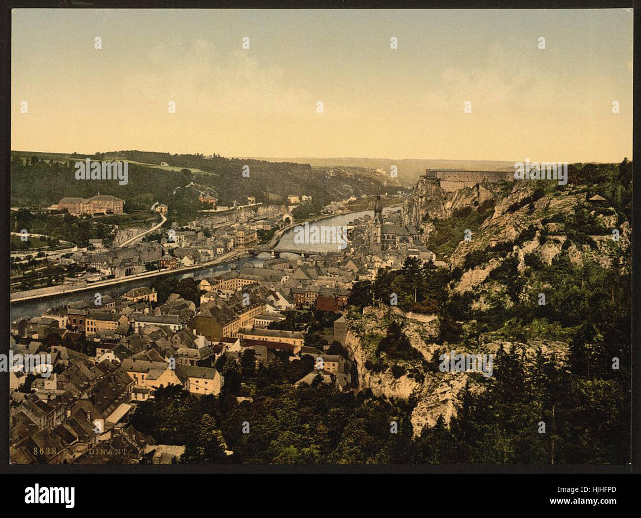 Les jardins du Casino de Dinant, Belgique - Photochrom, xixème siècle Banque D'Images