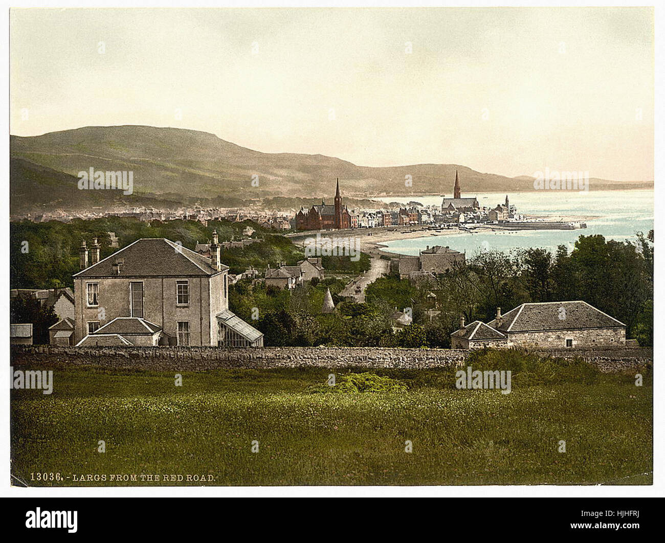 À partir de la Red Road, Largs, Ecosse - Photochrom xixème siècle Banque D'Images