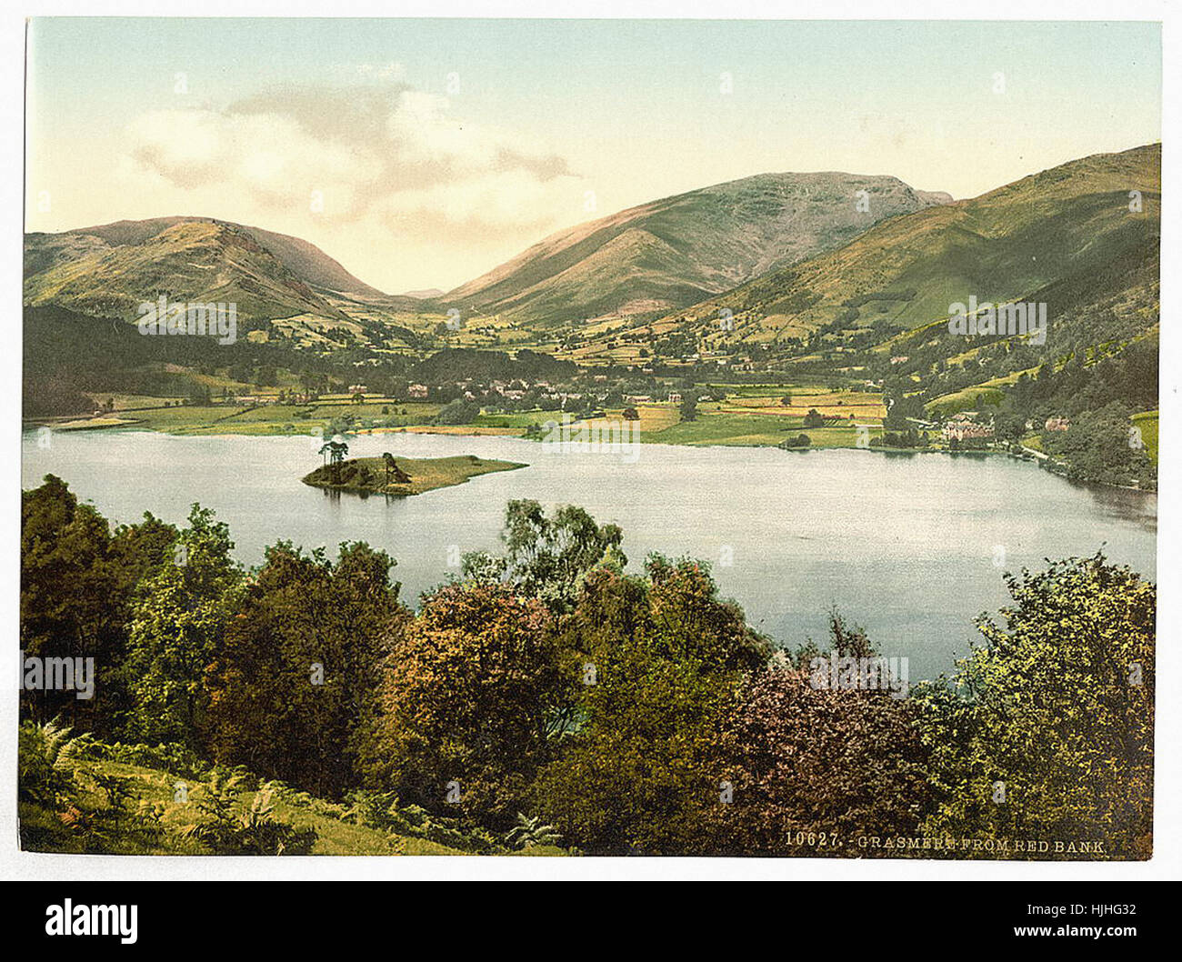 De Grasmere, Red Bank, Lake District, England - Photochrom xixème siècle Banque D'Images