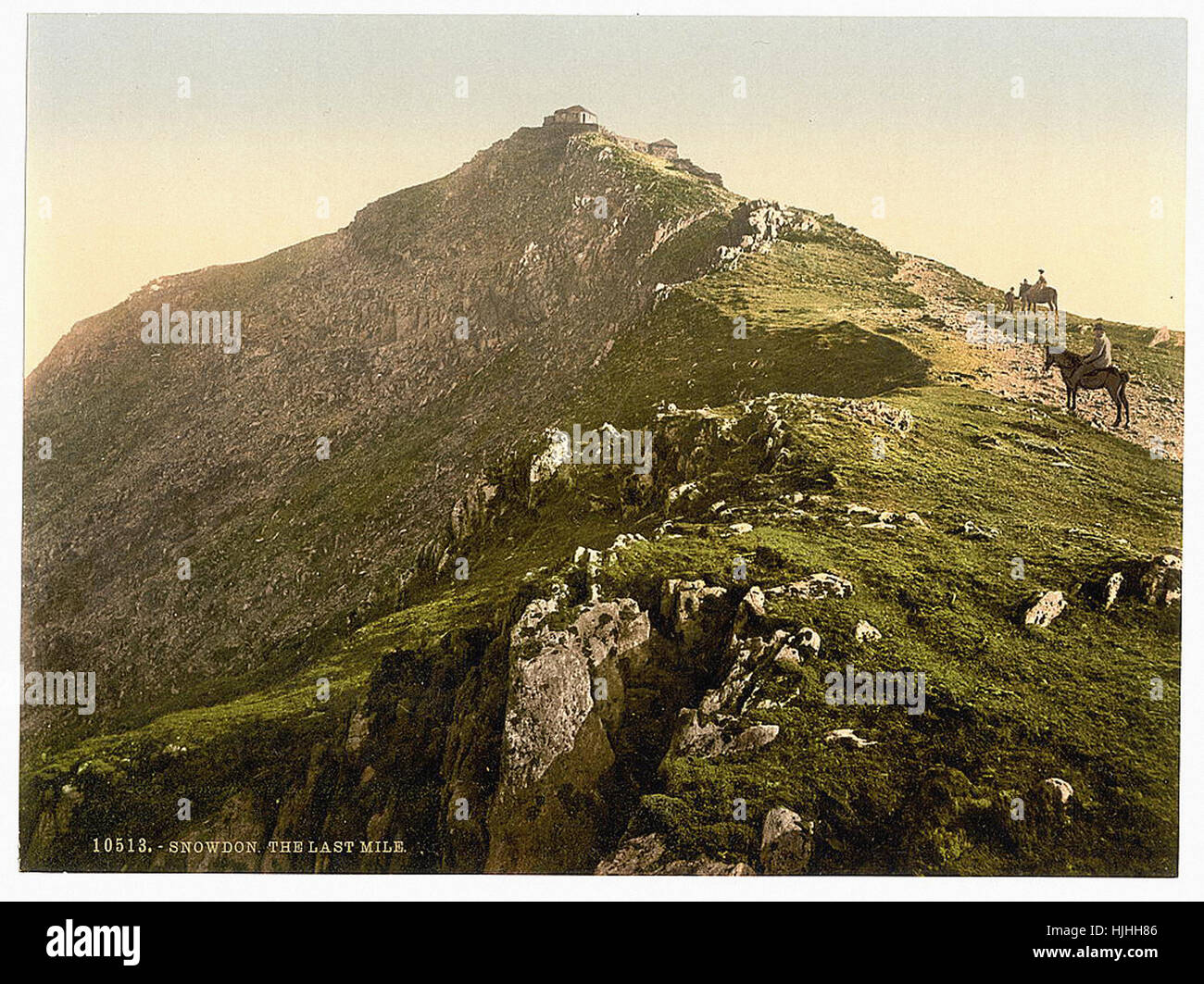 Chemin de fer, le dernier kilomètre, Snowdon, Pays de Galles - Photochrom xixème siècle Banque D'Images