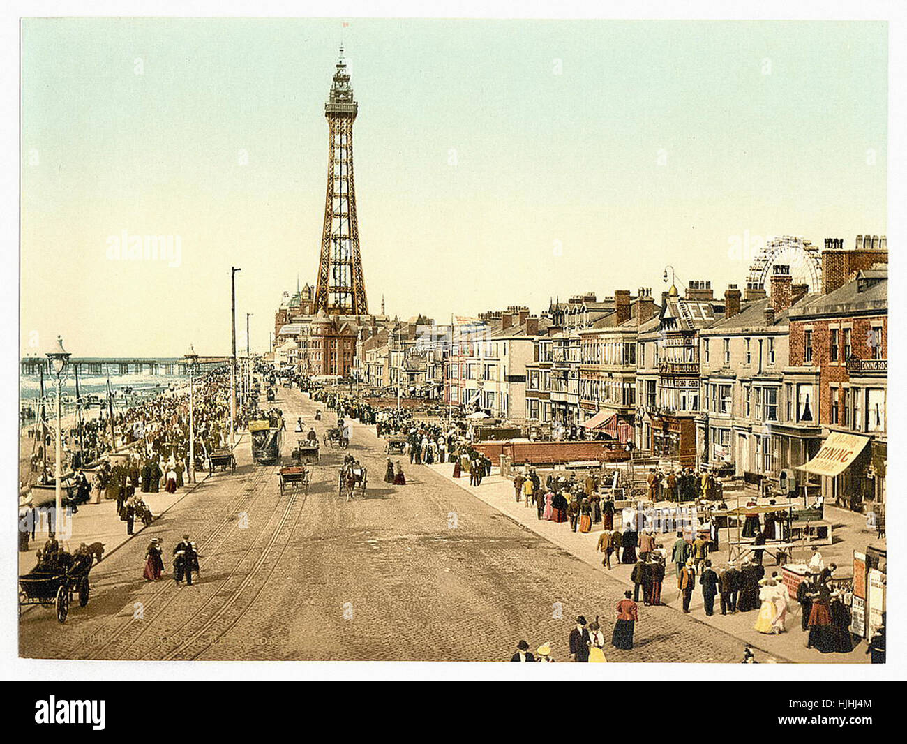 La Promenade, Blackpool, Angleterre - Photochrom xixème siècle Banque D'Images