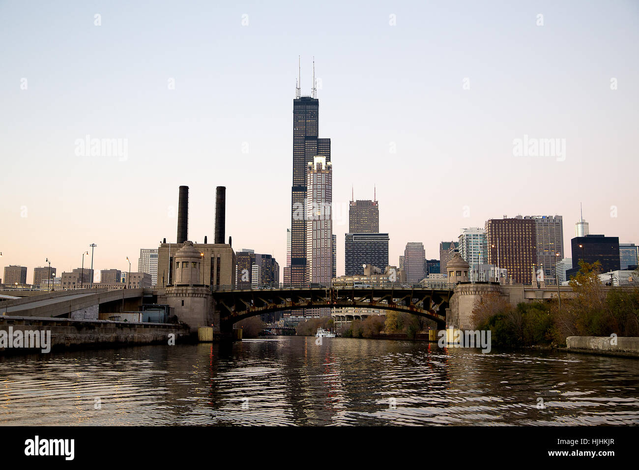 Vue côté ouest Centre-ville de Chicago Banque D'Images