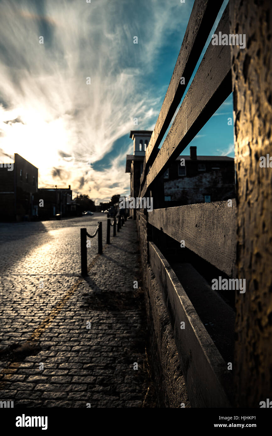 Coucher de soleil sur Ghost Town Banque D'Images