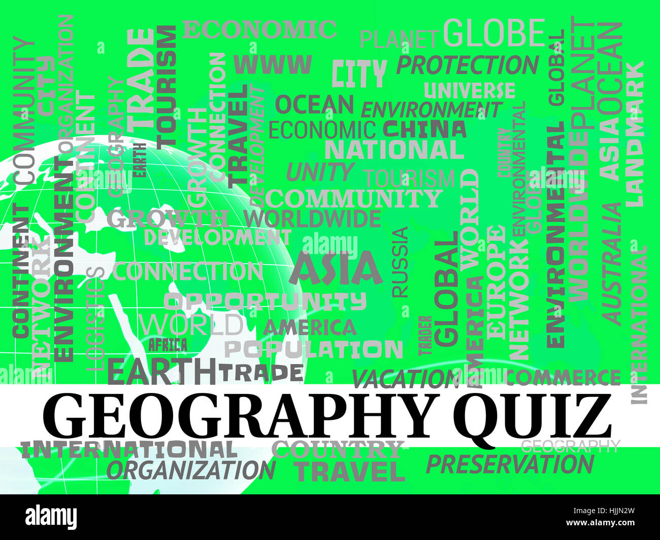 Quiz géographie carte montre la planète Questions ou tester Photo Stock Alamy