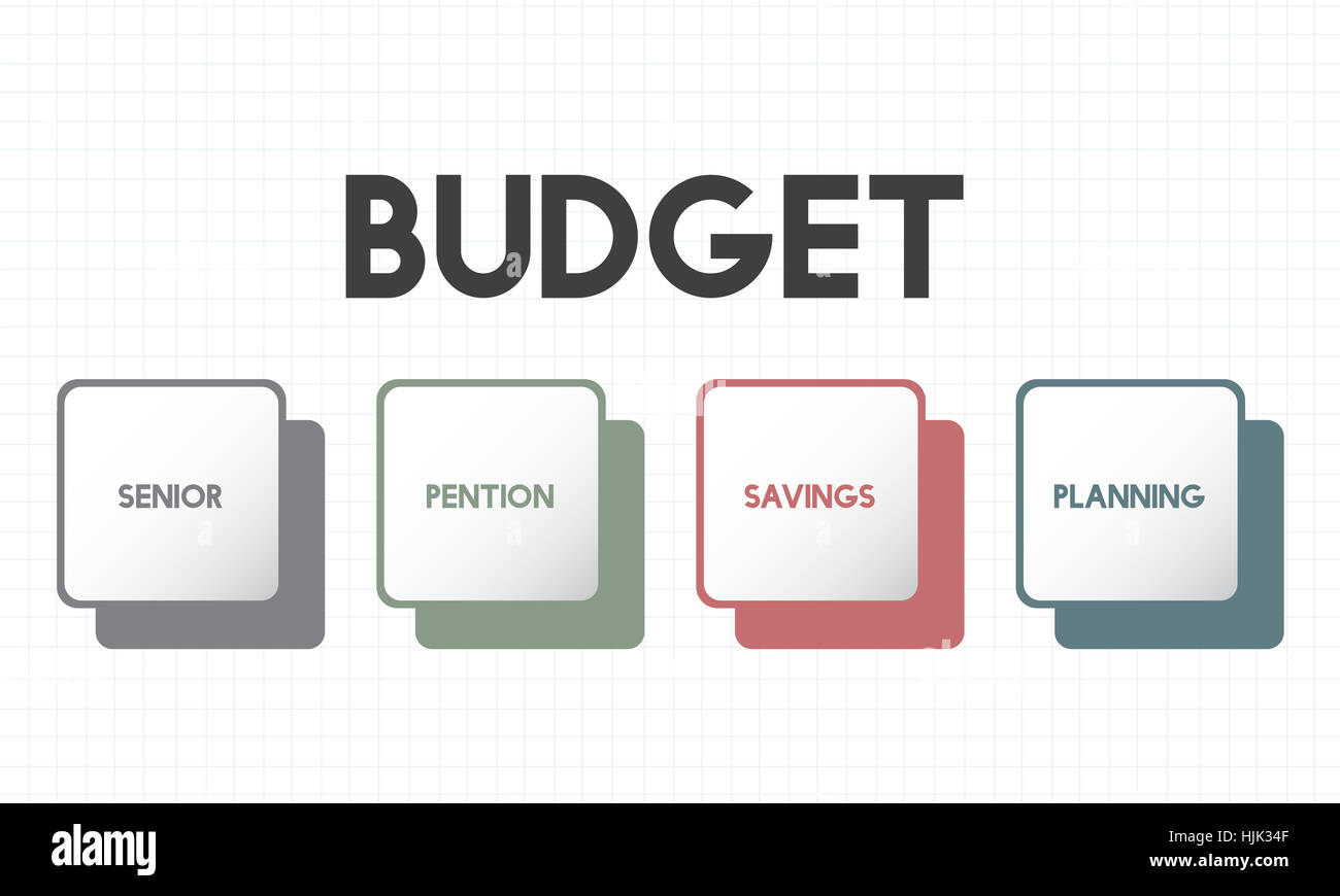 Le budget du Plan de retraite placement Concept Banque D'Images