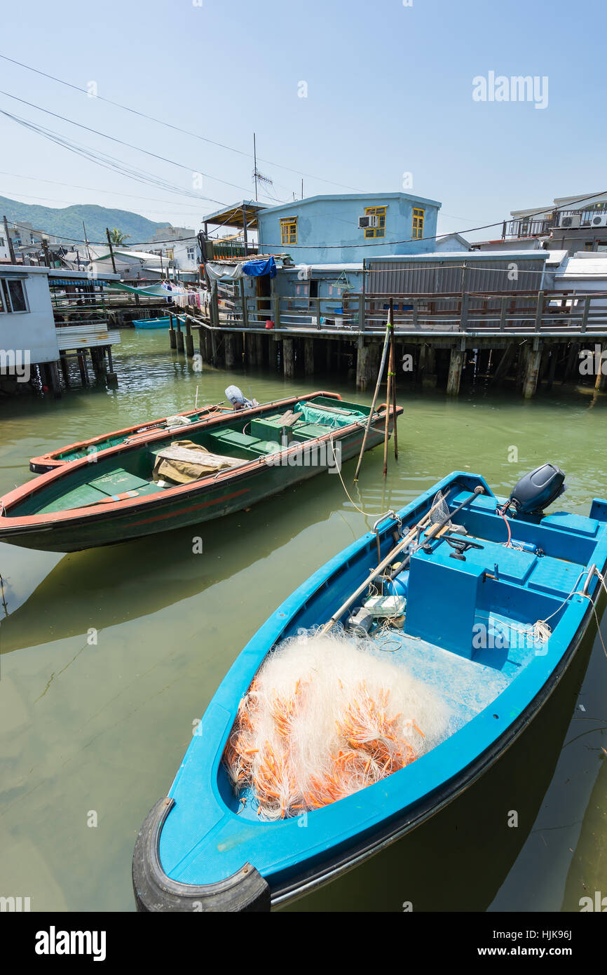 Tai O Village de pêcheurs de l'île de Lantau à Hong Kong, Chine. Banque D'Images