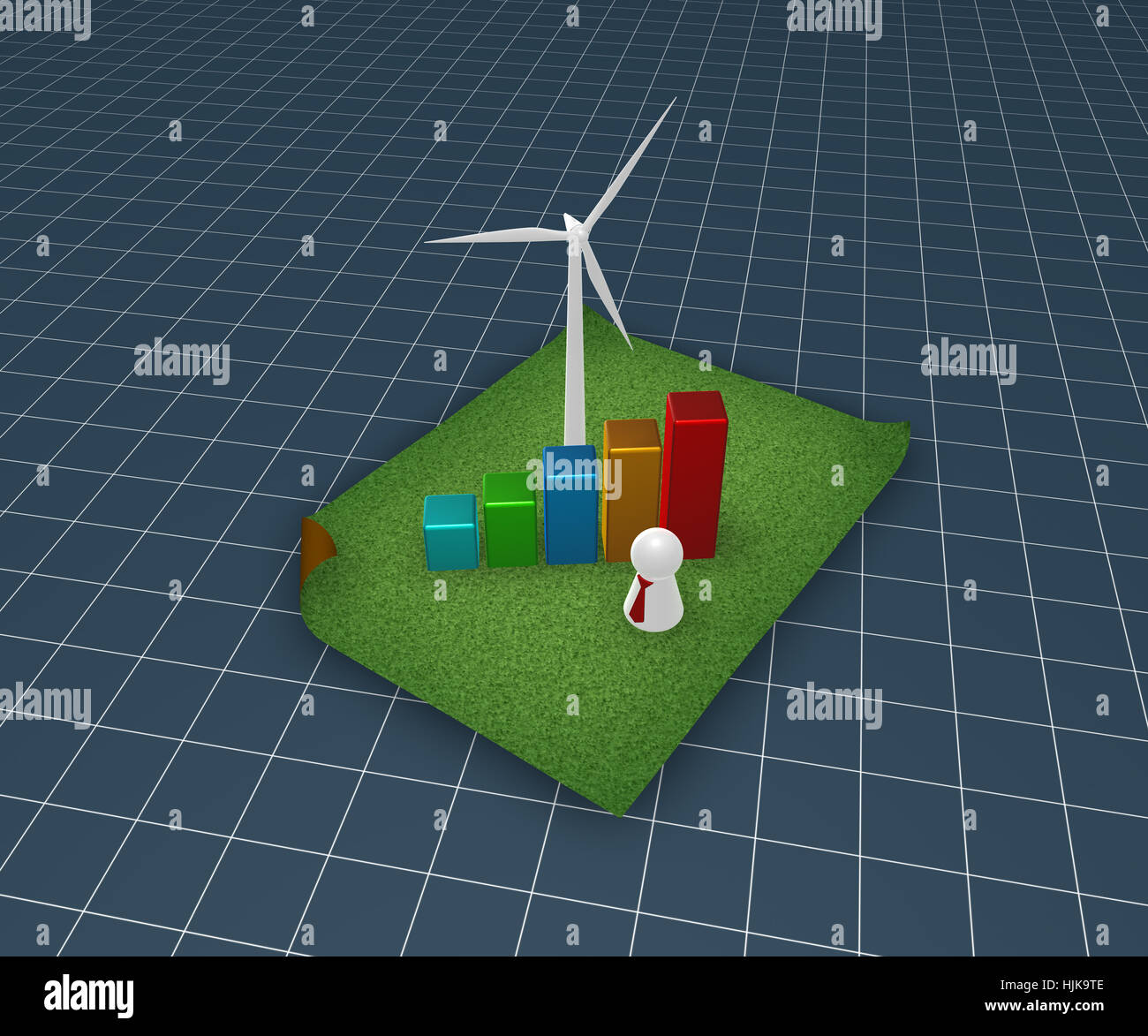 Cravate, l'énergie éolienne, turbine, générateur, diagramme, modèle photo, modèle, Banque D'Images