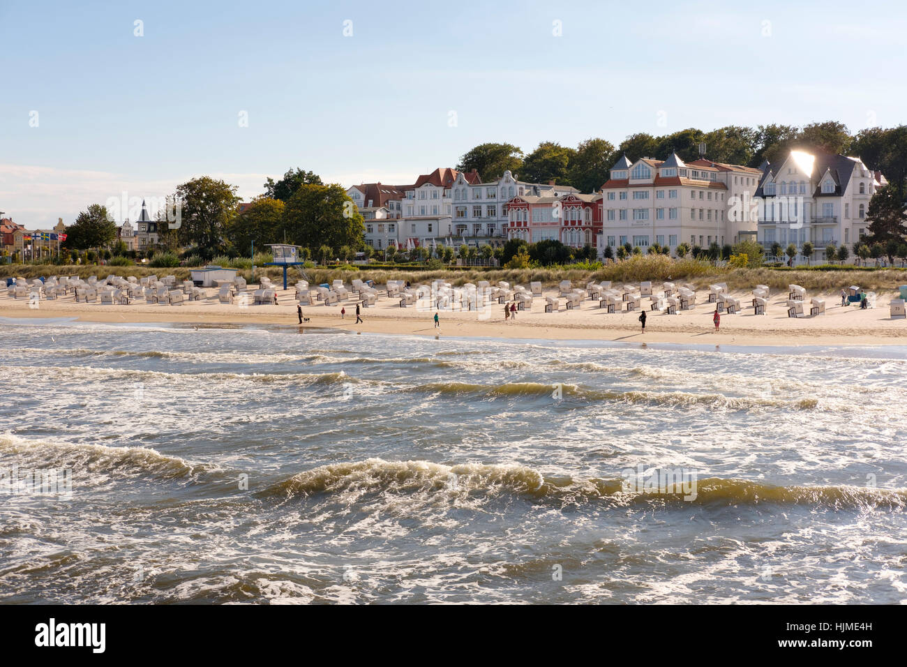Allemagne, Usedom Bansin, vue de la plage Banque D'Images