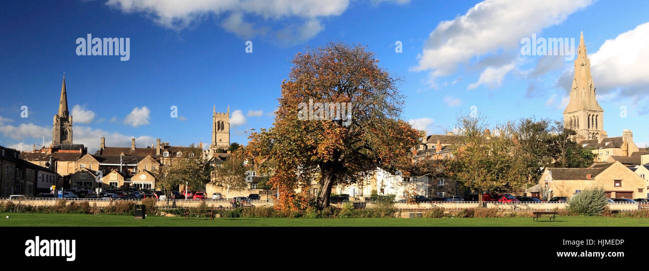 L'automne, Stamford Meadows, Stamford town, Lincolnshire, Angleterre, RU Banque D'Images